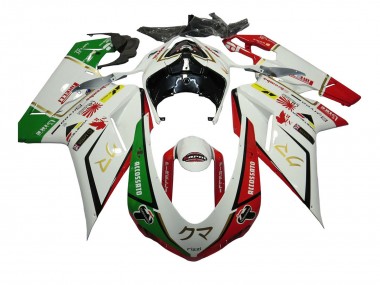 Comprar Carenados Moto Ducati 848/1098/1198 2007-2014 - Blanco Rojo Verde Accossato
