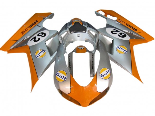 Comprar Carenados Moto Ducati 848/1098/1198 2007-2014 - Plata Naranja Gulf 62