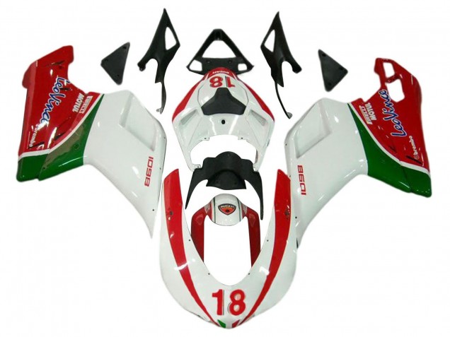 Comprar Carenados Moto Ducati 848/1098/1198 2007-2014 - Blanco Rojo Verde 18