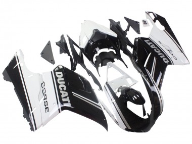 Comprar Carenados Moto Ducati 848/1098/1198 2007-2014 - Blanco Negro Brillante Corse