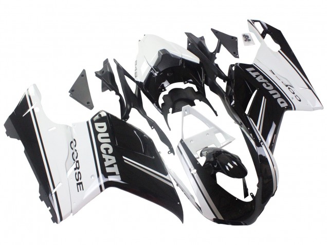 Comprar Carenados Moto Ducati 848/1098/1198 2007-2014 - Blanco Negro Brillante Corse