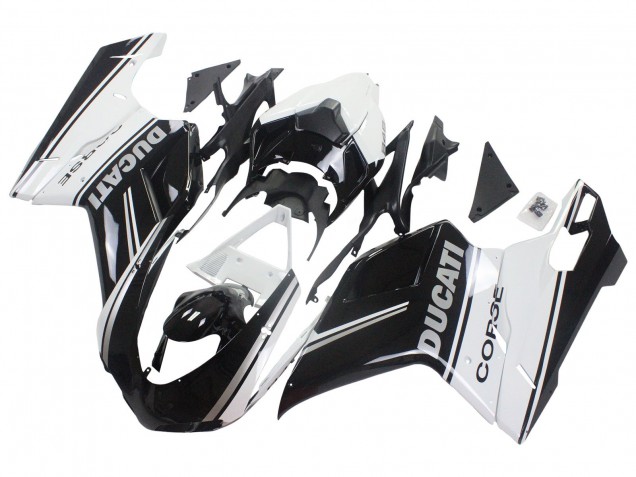 Comprar Carenados Moto Ducati 848/1098/1198 2007-2014 - Blanco Negro Brillante Corse