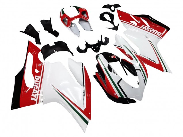 Comprar Carenados Moto Ducati 1199 2011-2014 - Blanco Rojo Verde Negro Brillante