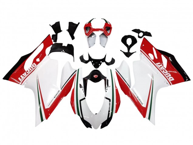 Comprar Carenados Moto Ducati 1199 2011-2014 - Blanco Rojo Verde Negro Brillante
