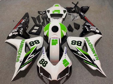 Comprar Carenados Moto Honda CBR1000RR 2006-2007 - Blanco Verde Negro Brillante Hannspree 88