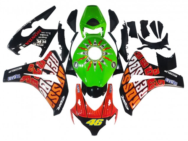 Comprar Carenados Moto Honda CBR1000RR 2008-2011 - Verde Naranja Negro Brillante Rossi Michelin 46