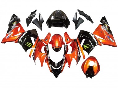 Comprar Carenados Moto Kawasaki ZX10R 2004-2005 - Burnt Naranja Negro Monstruo Elf