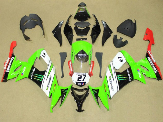 Comprar Carenados Moto Kawasaki ZX10R 2008-2010 - Verde Blanco Rojo Negro Elf Verde Monstruo Energy 27