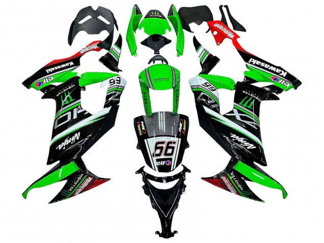 Comprar Carenados Moto Kawasaki ZX10R 2008-2010 - Verde Blanco Rojo Negro Monstruo Elf 66