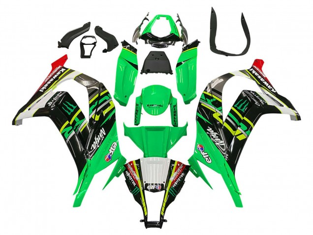 Comprar Carenados Moto Kawasaki ZX10R 2011-2015 - Verde Amarillo Negro Blanco Elf Monstruo