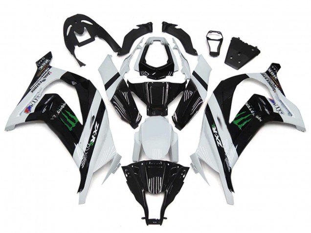 Comprar Carenados Moto Kawasaki ZX10R 2011-2015 - Blanco Negro Brillante Verde Monstruo
