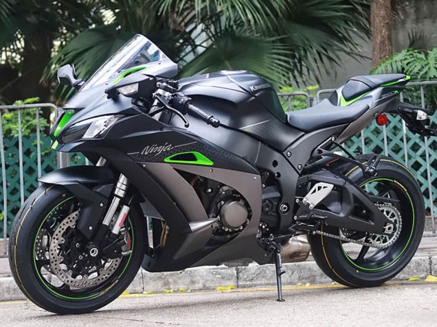 Comprar Carenados Moto Kawasaki ZX10R 2011-2015 - Negro Mate Verde Blanco Honeycomb