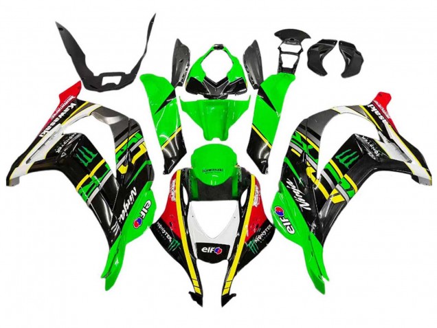 Comprar Carenados Moto Kawasaki ZX10R 2016-2020 - Verde Amarillo Rojo Negro Elf Monstruo