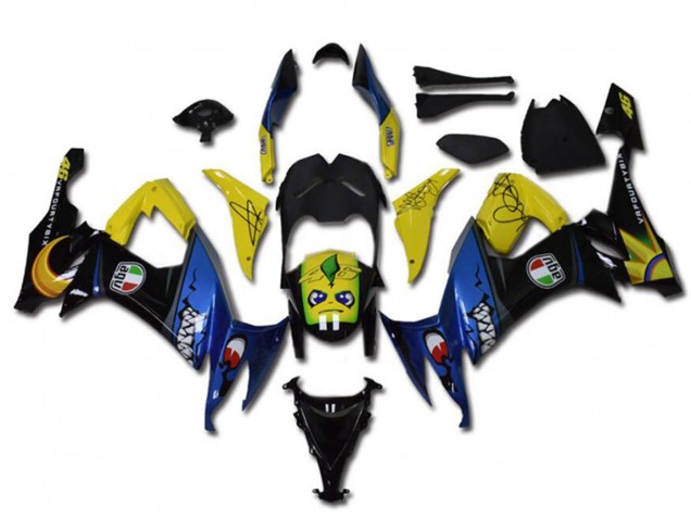 Comprar Carenados Moto Kawasaki ZX10R 2008-2010 - Amarillo Negro Azul Tiburón
