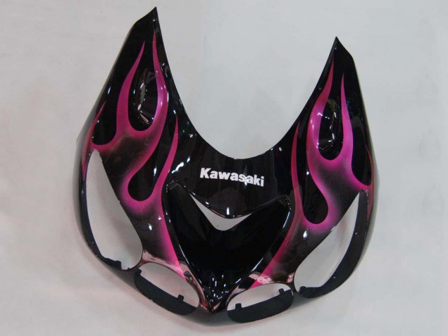 Comprar Carenados Moto Kawasaki ZX14R ZZR1400 2006-2011 - Negro Brillante Rojo Rosa Llama