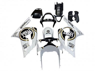 Comprar Carenados Moto Kawasaki ZX6R 2003-2004 - Blanco Negro Motul Lucky Strike