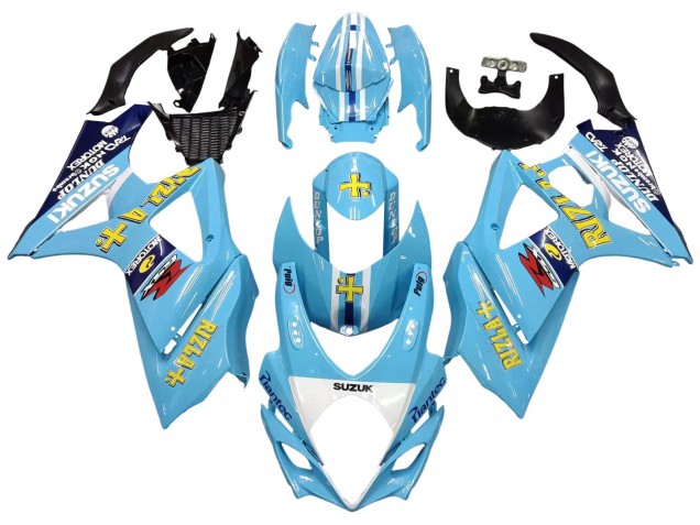 Comprar Carenados Moto Suzuki GSXR 1000 2007-2008 - Azul Claro Amarillo Negro Motul Rizla
