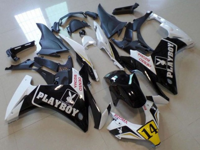 Comprar Carenados Moto Honda CBR500R 2013-2015 - Blanco Amarillo Negro Brillante Playboy 14