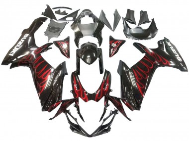 Comprar Carenados Moto Suzuki GSXR 600 / GSXR 750 2011-2024 - Negro Brillante Rojo Llama
