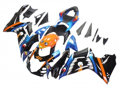 Comprar Carenados Moto Suzuki GSXR 600 / GSXR 750 2011-2024 - Azul Claro Naranja Negro Blanco Tiburón 46