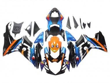 Comprar Carenados Moto Suzuki GSXR 600 / GSXR 750 2011-2024 - Azul Claro Naranja Negro Blanco Tiburón 46