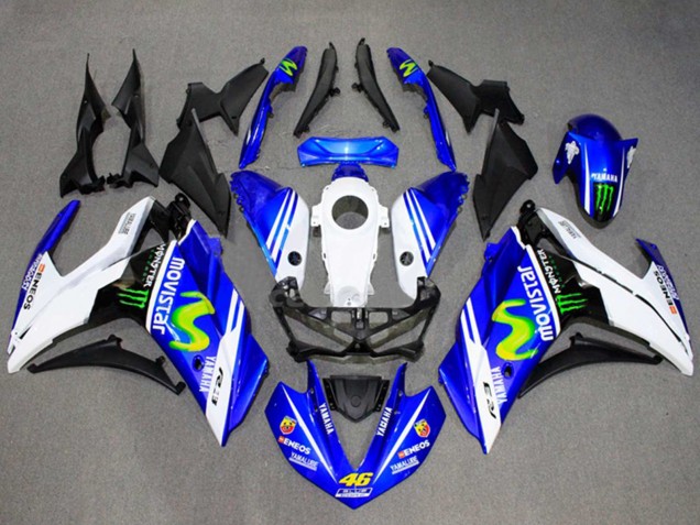 Comprar Carenados Moto Yamaha YZF R3/R25 2015-2018 - Blanco Azul Verde MoviStar Monstruo
