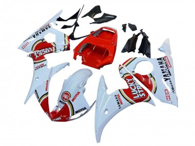 Comprar Carenados Moto Yamaha YZF R6S 2006-2009 - Blanco Rojo Lucky Strike Motul