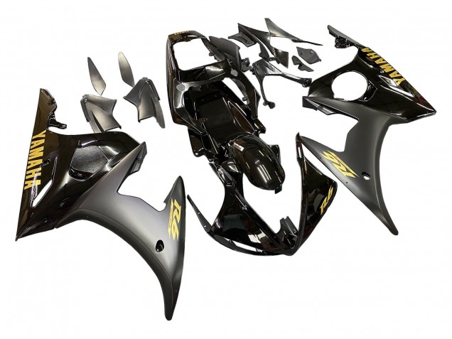 Comprar Carenados Moto Yamaha YZF R6S 2006-2009 - Negro Brillante Negro Mate Oro Calcomanías