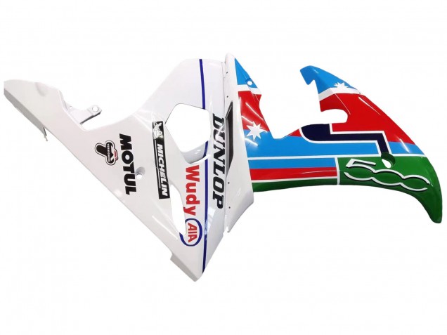 Comprar Carenados Moto Yamaha YZF 600 R6 2005 - Azul Claro Blanco Verde Rojo Kastinee Dunlop Motul