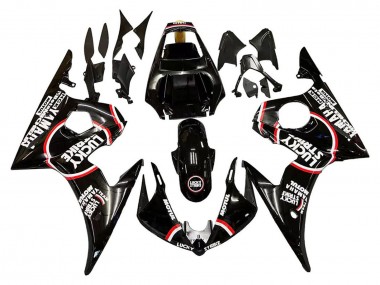 Comprar Carenados Moto Yamaha YZF 600 R6 2005 - Negro Brillante Blanco Lucky Strike Motul