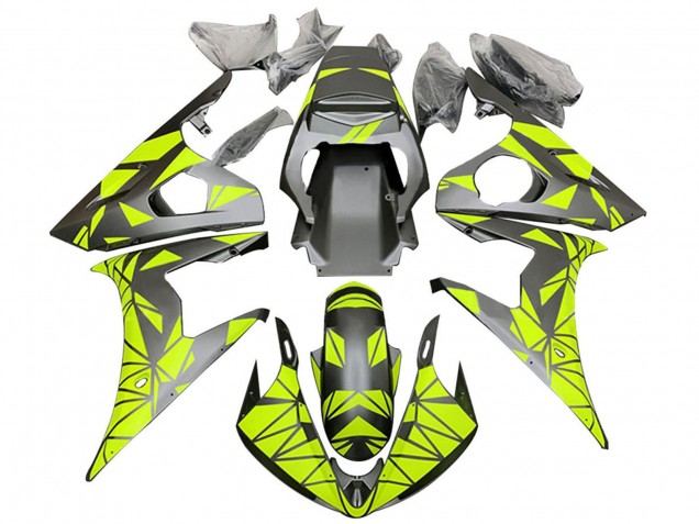 Comprar Carenados Moto Yamaha YZF 600 R6 2005 - Negro Mate Neon Verde