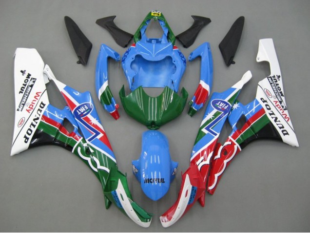 Comprar Carenados Moto Yamaha YZF 600 R6 2006-2007 - Azul Verde Blanco Rojo Dunlop Michelin Motul