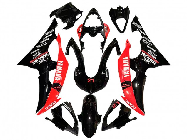 Comprar Carenados Moto Yamaha YZF 600 R6 2008-2016 - Rojo Negro Brillante DENSO Yamalube 21