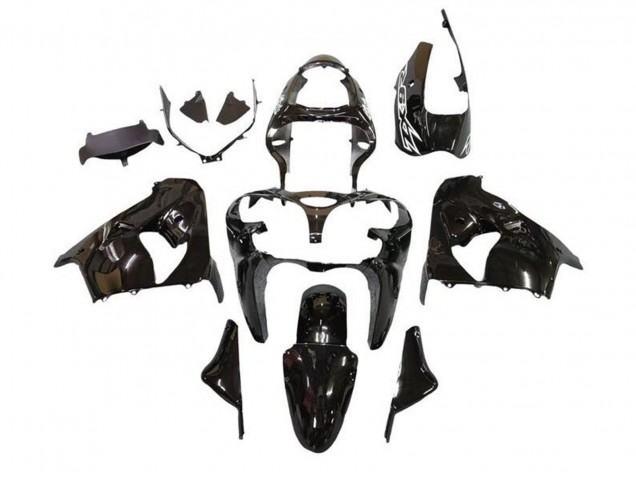 Comprar Carenados Moto Kawasaki ZX9R 2000-2001 - Negro Brillante Blanco Calcomanía