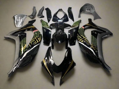 Comprar Carenados Moto Kawasaki ZX10R 2016-2020 - Negro Brillante Oro Honeycomb