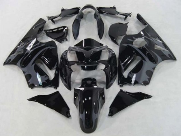 Comprar Carenados Moto Kawasaki ZX12R 2002-2006 - Negro Brillante Gris Tribal