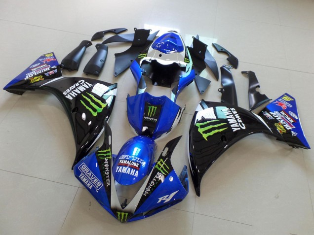 Comprar Carenados Moto Yamaha YZF R1 2012-2014 - Azul Blanco Negro Brillante Verde Graves Yamalube Monstruo