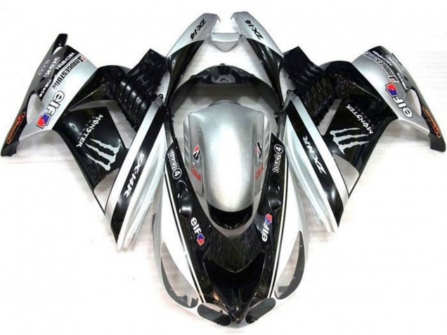 Comprar Carenados Moto Kawasaki ZX14R ZZR1400 2006-2011 - Plata Negro Elf Touch4 Monstruo Bridgestone