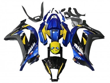 Comprar Carenados Moto Kawasaki EX300 2013-2024 - Azul Amarillo Negro Tiburón