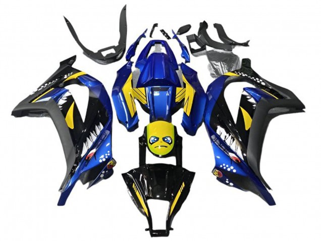 Comprar Carenados Moto Kawasaki EX300 2013-2024 - Azul Amarillo Negro Tiburón