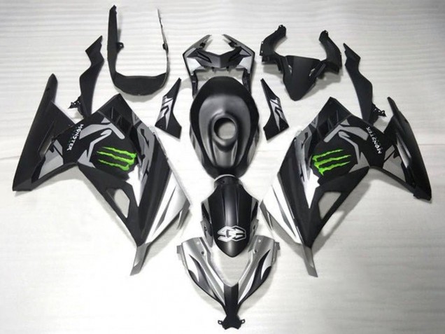 Comprar Carenados Moto Kawasaki EX300 2013-2017 - Negro Mate Plata Verde Monstruo