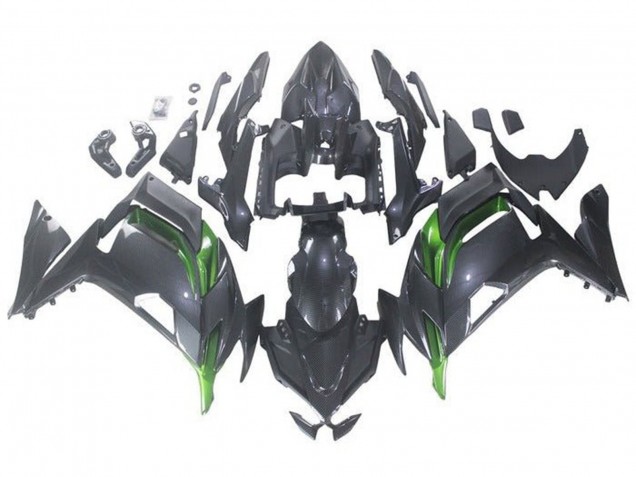 Comprar Carenados Moto Kawasaki Ninja 650 EX650 2020-2024 - Falso FibraCarbono Verde