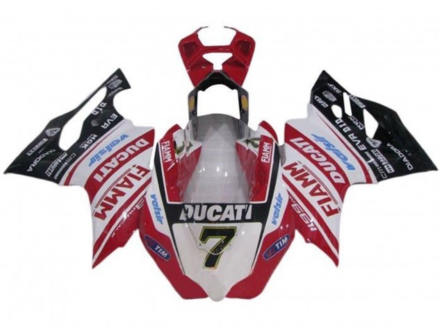 Comprar Carenados Moto Ducati Panigale 1199 2011-2014 - Blanco Rojo Negro Brillante Fiamm Tim 7