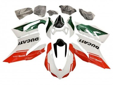 Comprar Carenados Moto Ducati Panigale 899 2011-2014 - Blanco Verde Rojo Raya