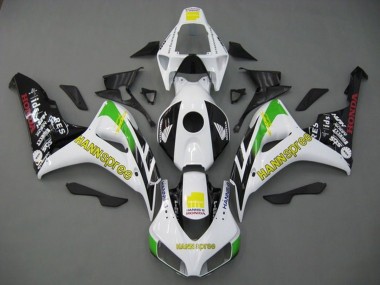 Comprar Carenados Moto Honda CBR1000RR 2006-2007 - Blanco Verde Amarillo Negro Brillante Hannspree