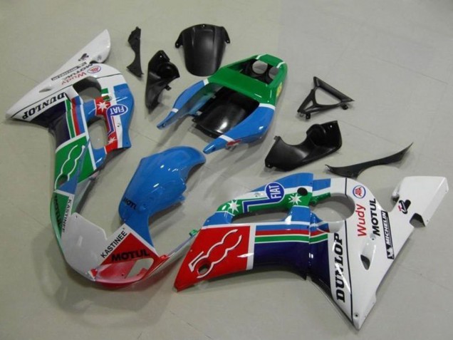 Comprar Carenados Moto Yamaha YZF R6 1998-2002 - Blanco Azul Verde Rojo Fiat Motul Michelin Dunlop