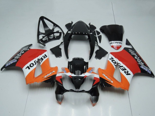 Comprar Carenados Moto Honda VFR 800 2002-2013 - Naranja Blanco Rojo Negro Brillante Repsol