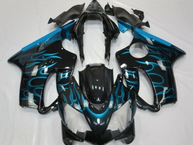 Comprar Carenados Moto Honda CBR600 F4i 2004-2007 - Negro Brillante Azul Claro Llama