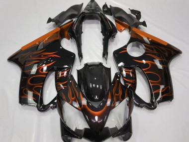 Comprar Carenados Moto Honda CBR600 F4i 2004-2007 - Negro Brillante Naranja Llama