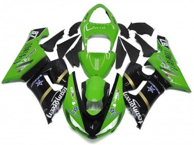 Comprar Carenados Moto Kawasaki ZX6R 2005-2006 - Verde Negro Brillante Azul Estrella Team Verde